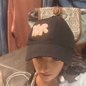 Black Cap with Pink and Gold Logo